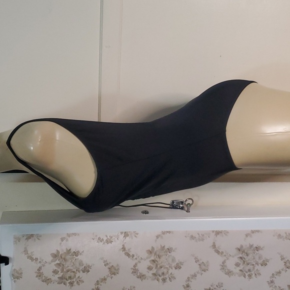 Pour Moi Black Lace-Up Front One Piece Swimsuit Size Uk 16 US 12 - Picture 3 of 9